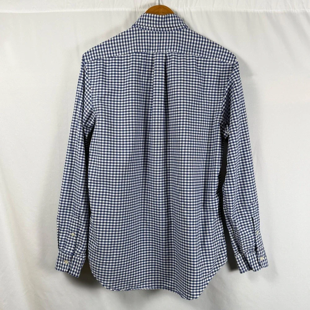 Ralph Lauren Gingham Button Down Shirt Long Sleeve Plaid Flesh Pony OCBD Mens M